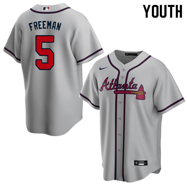 Nike Youth #5 Freddie Freeman Atlanta Braves Baseball Jerseys Sale-Gray